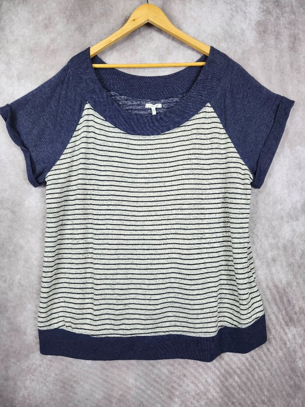 NEW Maurices Blue and Gray Striped Short Sleeved Top Plus Size 3